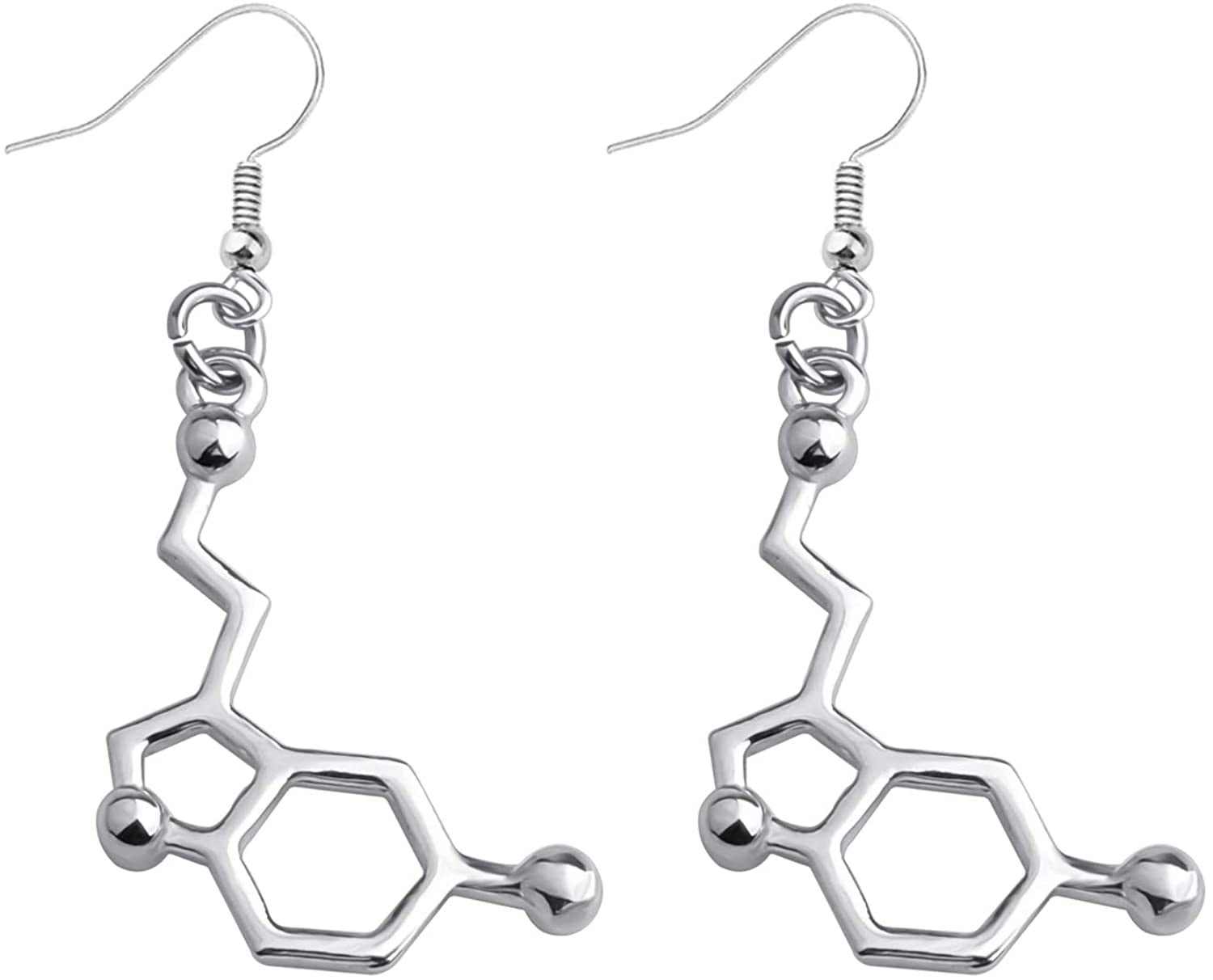 choice of all Caffeine Molecule Earrings Organic Chemistry Jewelry for Science Lovers and Science Major Happiness Neurotransmitter Earrings