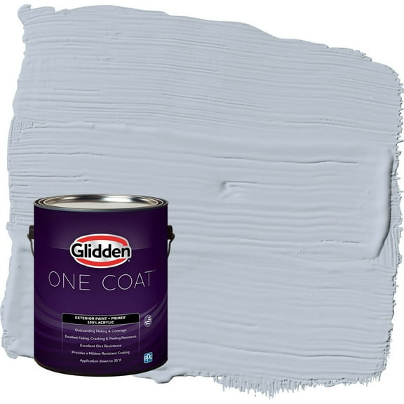 Glidden One Coat Blue Dolphin / Blue Satin Exterior Paint with Primer, 1 Gallon