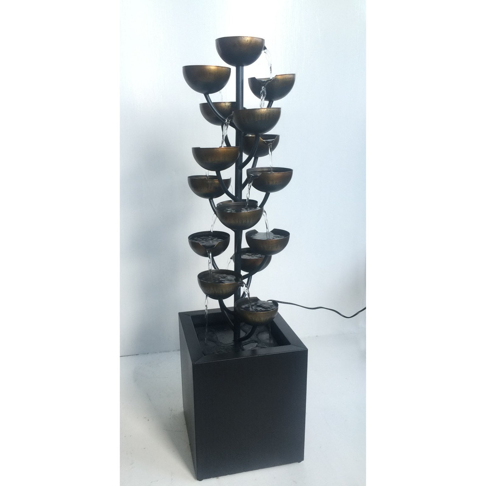 HiLine Gift Ltd. Cascading Cups Indoor/Outdoor Floor Fountain