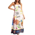 thumbnail image 1 of Promotional activities!New Sexy Women's Suspender Positioning Printed Sleeveless Strappy Dress With Large Hem, 1 of 6
