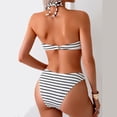 thumbnail image 5 of Hicidod Women's Bandeau Bikini Sets Strapless O Ring Lace Tie Back High Cut Two Piece Swimsuit Solid Color Beach Trendy Bathing Suits, 5 of 9