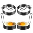 thumbnail image 1 of Uxcell 4Pcs Egg Rings 3" Stainless Steel Nonstick Cooking Ring for Griddle Frying Eggs Sandwich Breakfast, 1 of 7