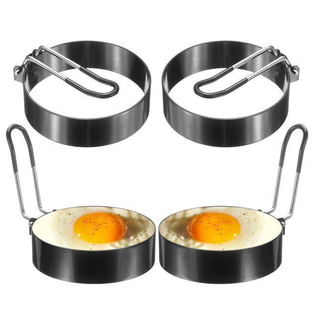 Uxcell 4Pcs Egg Rings 3" Stainless Steel Nonstick Cooking Ring for Griddle Frying Eggs Sandwich Breakfast