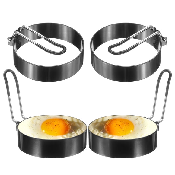 Uxcell 4Pcs Egg Rings 3" Stainless Steel Nonstick Cooking Ring for Griddle Frying Eggs Sandwich Breakfast