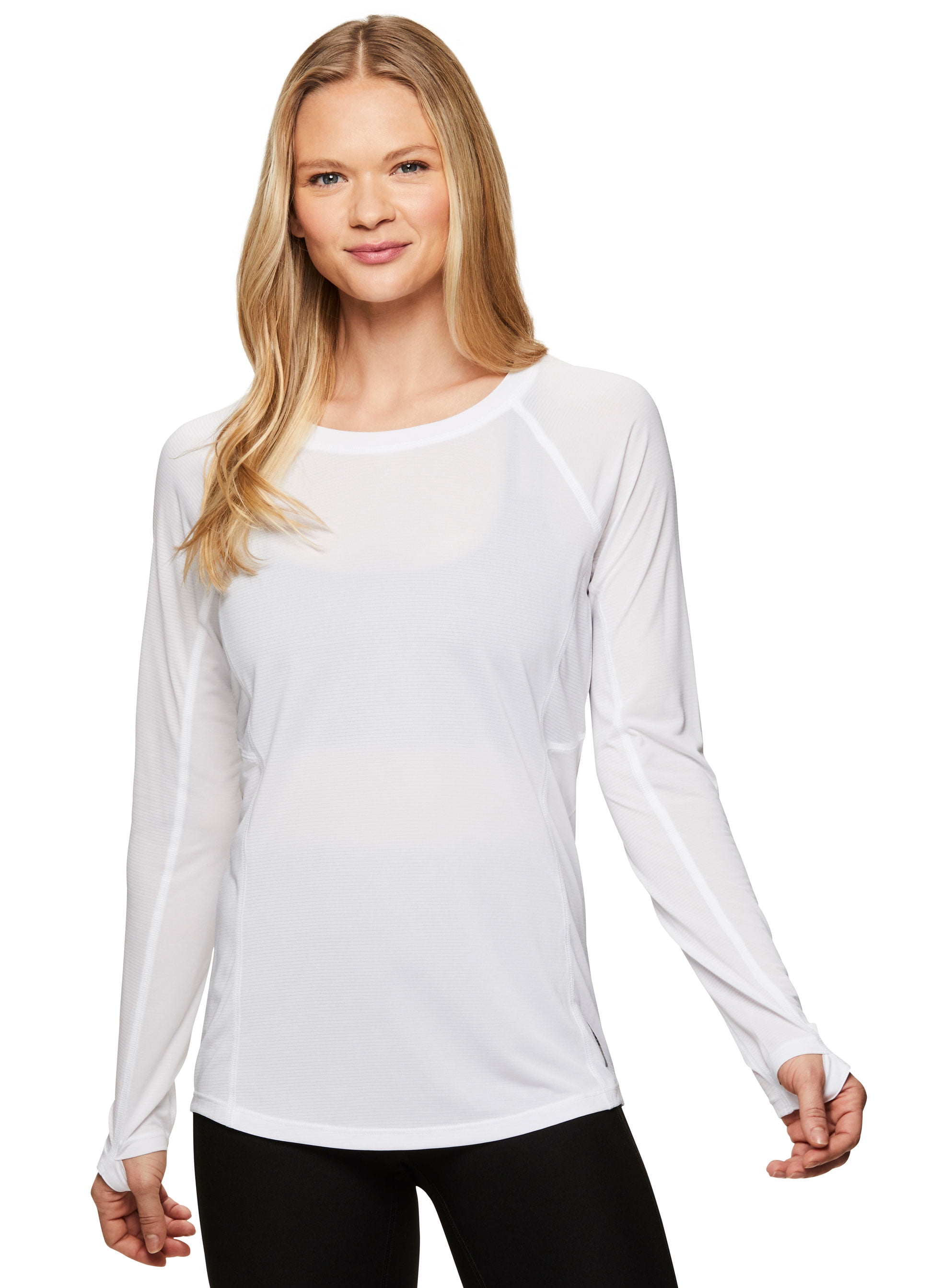 white workout long sleeve