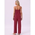 thumbnail image 4 of DARING DIVA Women's Cami Tank Top and Pants Pleated Pajama Sets with Pockets L Red, 4 of 6