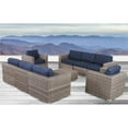 thumbnail image 2 of Living Source International Ensemble Sectionnel en Osier 9 Pcs avec Coussins Bleu Marine, 2 of 2