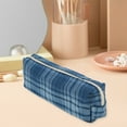 thumbnail image 6 of Unique Bargains 1 Pc Plaid Retro Style Drawstring Makeup Bag for Vacation Blue Cotton, 6 of 6