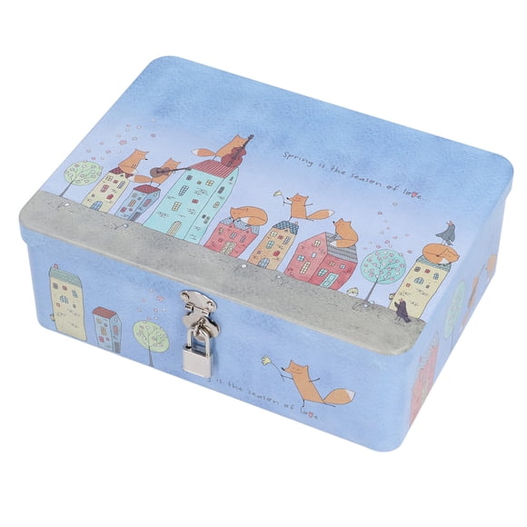 Tinplate Vacío Latas, Caja de Almacenamiento de Lata Metal Vintage Compacto Espacio Ahorro de Espacio Sin Descanso Caricatura con Tapa Para Vacacimientos para Niños