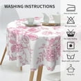 thumbnail image 4 of Pink Floral Tablecloth Round 70 Inch Vintage Chinoiserie Pink Table Cloth Polyester Fabric Spring Summer Flowers Farmhouse Table Cover for Kitchen Party Picnic Outdoor Decor, 4 of 6