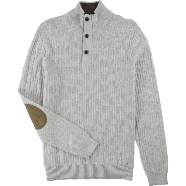 Tasso Elba suéter de 3 botones para hombre, gris, extragrande Tasso Elba Pull-over