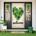thumbnail image 6 of Green Clover St. Patrick's Day Banner Blue White Stripe Welcome Backdrop Golden Glitter Wooden Texture Background for St. Patrick's Day Party Festival Home Welcome, 6 of 9