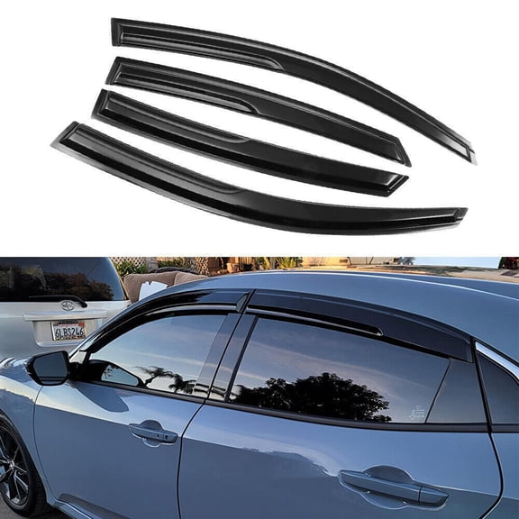 For 2016-2020 Honda Civic Sedan Window Sun Rain Visors Guards Wind Deflectors