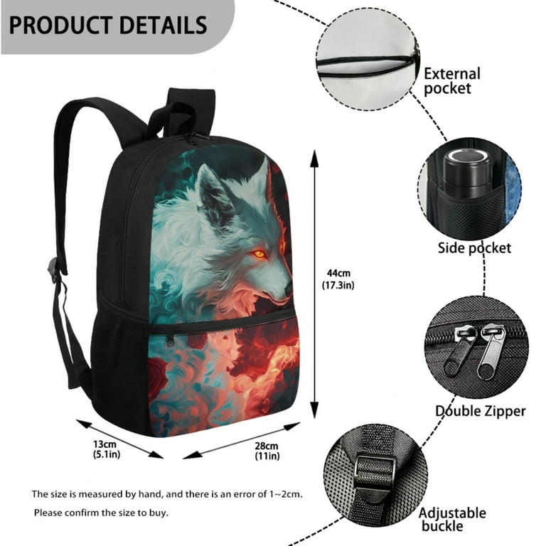 Yuyamidu 4 in 1 Cool Wolf Kids Backpack with Lunch Bag for Boys Girls  Bookbag and Lunch Box Set Pencil Case Water Bottle Bag Middle/Elementary  School Bag for 4th Grade - Walmart.com
