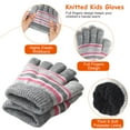 thumbnail image 6 of Kids Winter Warm Knit Hat Scarf Gloves Set TeqHome Beanie Hat Mittens Glove Neck Warme Scarf Set for 4 5 6 7 Year Old Boys Girls Pink, 6 of 10