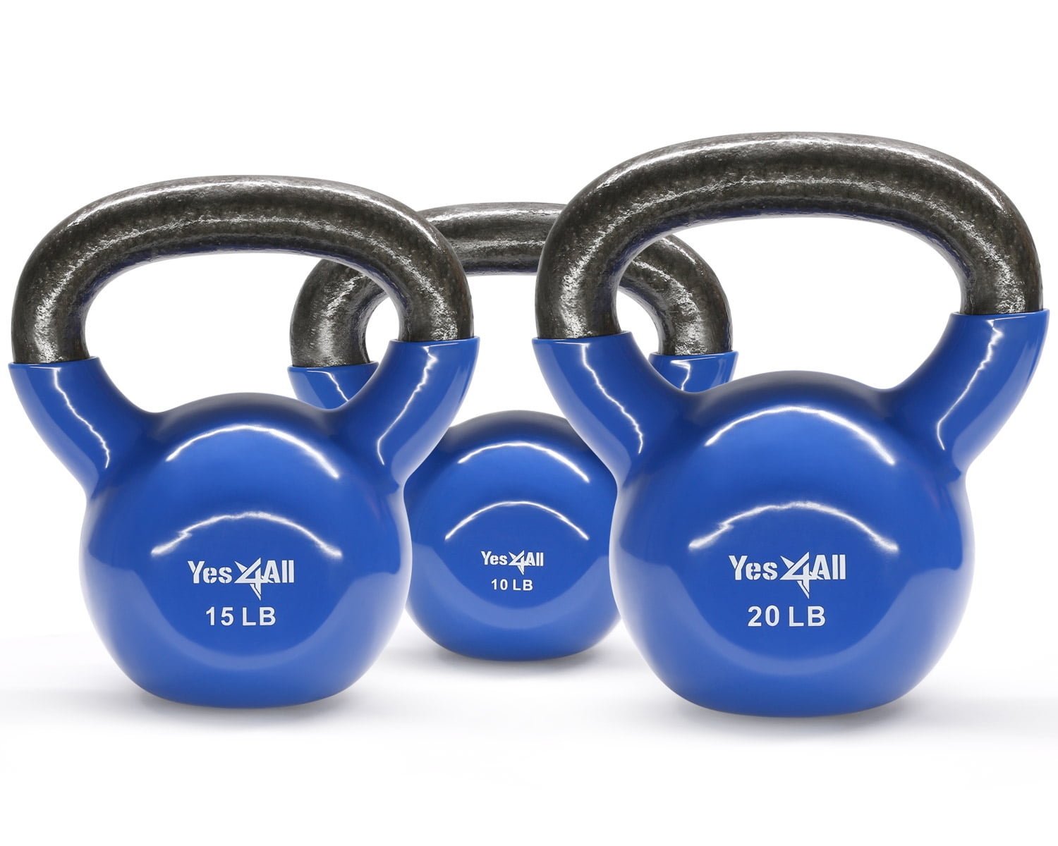 Yes4All Combo Vinyl Coated Kettlebell Weight Sets Great for Full Body