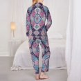 thumbnail image 3 of Pajama Sets for Women 2 Pcs, Mandala Boho Pattern Button Down Long Sleeve Sleepwear Lounge PJ Sets, 3 of 6