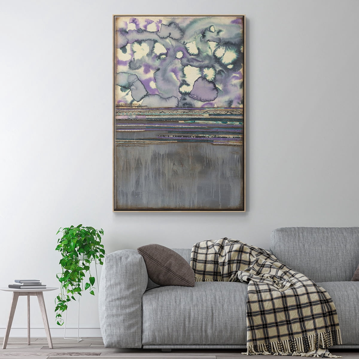 Fireworks Framed Premium Gallery Wrapped Canvas - Ready to Hang - 17 x 25 - Natural Wood Floating Frame