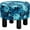 Blue Floral, variant on IVV 12.5" Round Linen Upholstered Ottoman Footstool with Solid Pine Legs, Soft Padded Low Footrest or Step Stool for Couch, Desk, Dorm, or Entryway – Gray