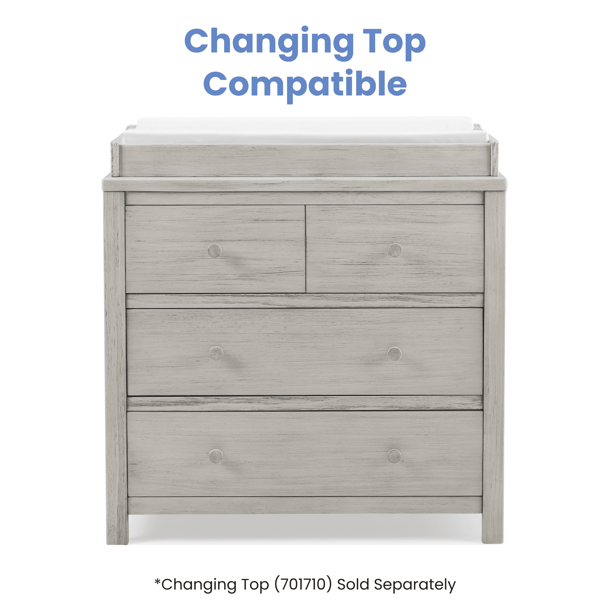 Delta Children Cambridge 3 Drawer Dresser with Interlocking Drawers, Rustic Mist