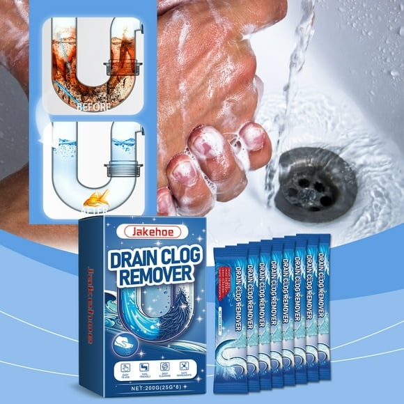 Saleteraj Pipe Maintenance Cleaner Powerful Dissolving Unclogging Descaling Powder Quickly Cleans Drainage Multi-color