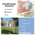 thumbnail image 3 of Premium Stainless Steel 94.5in Clothes Drying Racks, Foldable and Adjustable Laundry Drying Rack Clothing for Indoor Outdoor, with 20 Windproof Hooks, 3 of 6