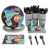 144 Piece I Love the 90s Theme Party Decorations, Retro 1990s Birthday Plates, Napkins, Cups, Cutlery (Serves 24)