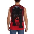 thumbnail image 4 of Haiem Men's Black Panther Red Background Print Tank Tops Summer Sleeveless Cut Off Workout T-Shirts Fitness Vest Athletic Undershirts-Small, 4 of 8
