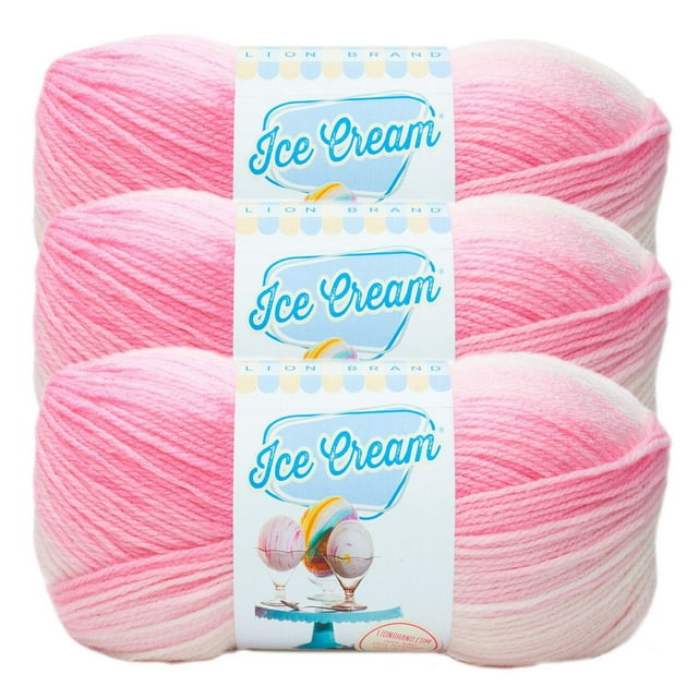 Lion Brand Ice Cream® Yarn #3 Light/DK Yarn 100g/360m 3-Pack