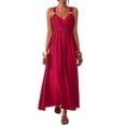 thumbnail image 2 of Lenpel Wedding Guest Dresses for Women Elegant V Neck Sleeveless Tank Dresses Fashion Pleated High Waist Dresses for Evening Party Cocktail, 2 of 6