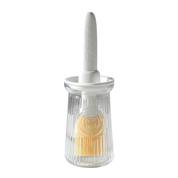 Ongmies Oil Dispenser with Brush – Glass Olive Oil Dispenser Bottle with Silicone Basting Brush for Cooking, Vinegar, Bbq, and Frying (White)