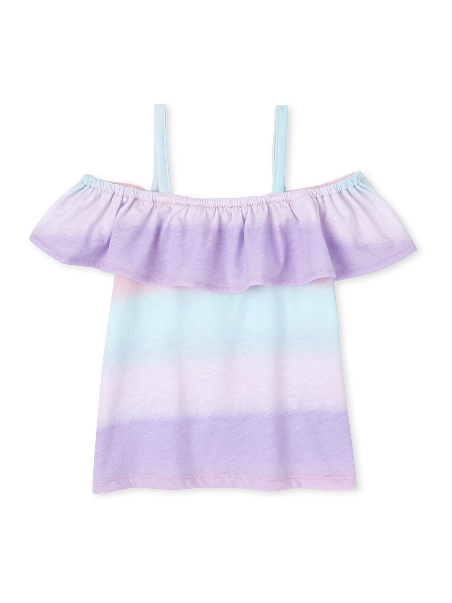 The Childrens Place Girls Cold Shoulder Ruffle Top