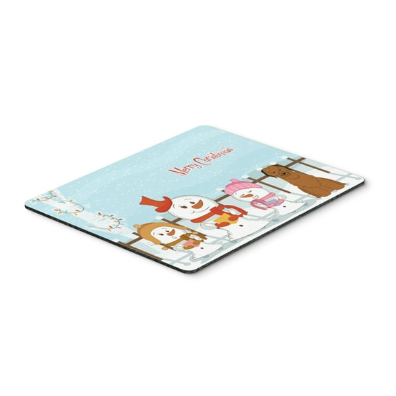 Merry Christmas Carolers Briard Brown Mouse Pad Hot Pad or Trivet