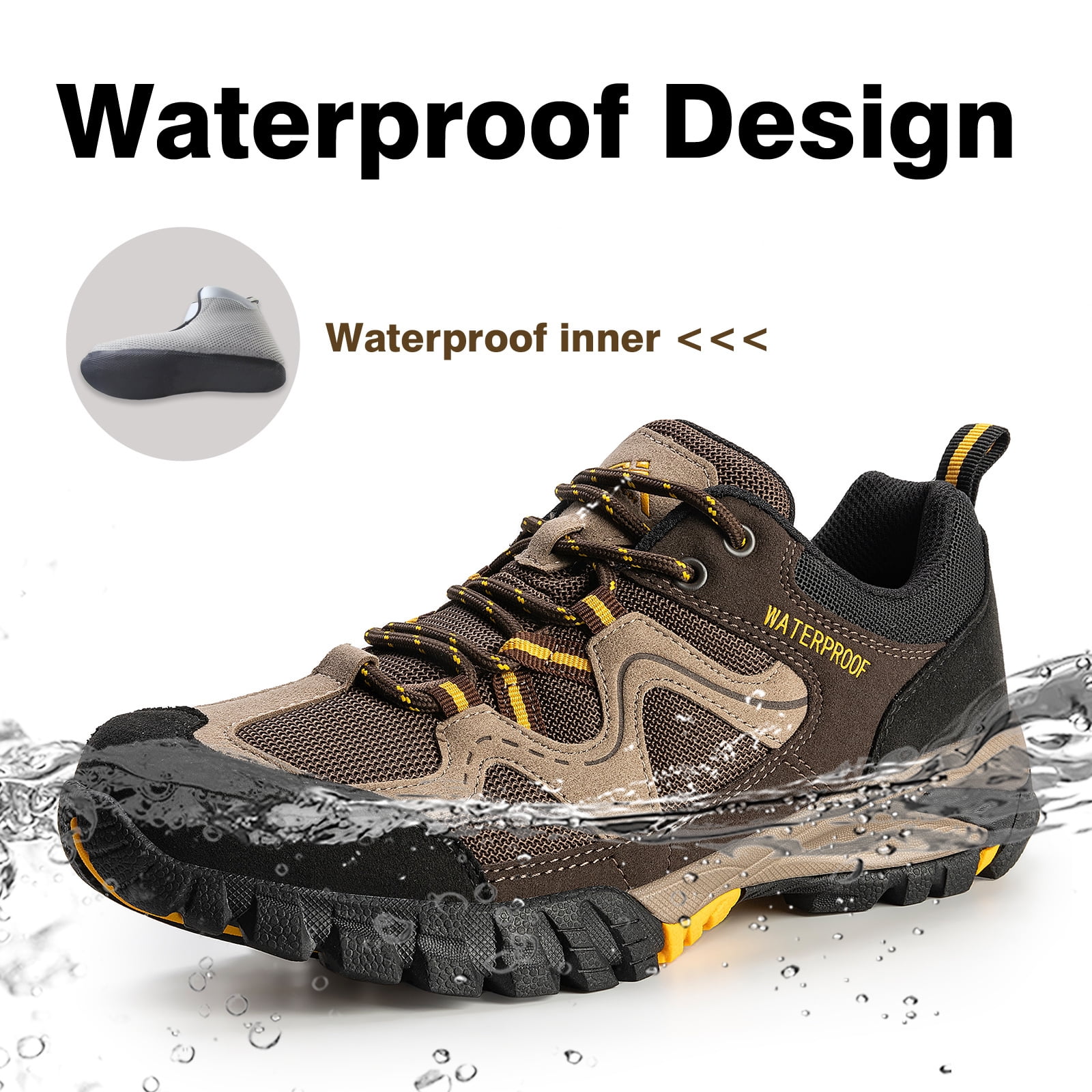 CC-Los Women Waterproof Hiking Shoes Outdoors Lightweight Breathable Walking Shoes for Climbing Cycling 5-10.5