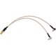 thumbnail image 1 of 8 inch SMA Female to Y type 2 X TS9 Angle Male Connector Splitter Combiner Cable,gold&silver, 1 of 5