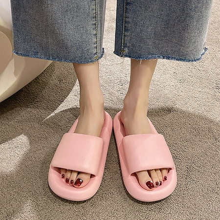 

Dpityserensio EVA Slippers Women s Summer Outer Wear Thick Bottom New Seaside Sandals and Slippers Summer Women Sandals Clearance Pink 5.5(36-37)