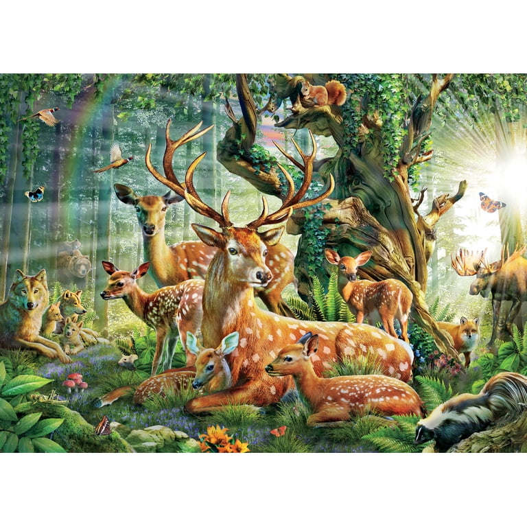 Ceaco America The Wild 1000 Piece Jigsaw Puzzle - Wildlife Nature Puzzle With Poster, Family Activity, Made In USA