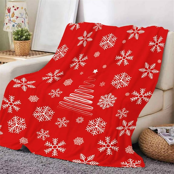 BZPIZ Christmas Blankets and Throws,51.81x39.37Inches Lightweight Warm Winter Flannel Throw Blankets,Perfect for Lounging,Xmas Blanket for Couch,Sofa,Bed