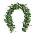 thumbnail image 1 of Corona de hojas verdes artificiales, corona de fondo de arco de boda para interiores y exteriores, 1 of 5