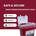 thumbnail image 4 of Sharps Container for Professional and Home Use - 1.06 Quart / 1 Liter Small Size Sharp Container Needle Disposal Containers for Needles Pack of 3, 4 of 7