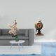 thumbnail image 2 of Figura de con globo terráqueo, estatua moderna, escultura, adorno de escritorio, centro de mesa, pieza de arte, reloj coleccionable para oficin, 2 of 8