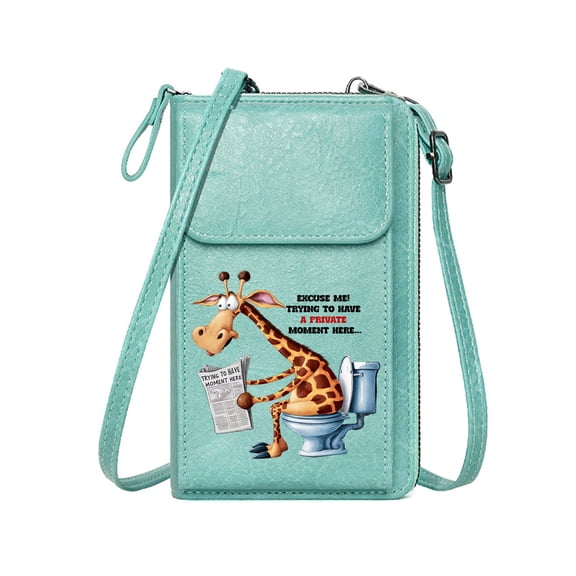 OIDERY Women’s RFID Clutch Purse Crossbody Bags for Women Toilet Private moment Cartoon giraffe Suitable for Daily Gifting Christmas Holiday Present