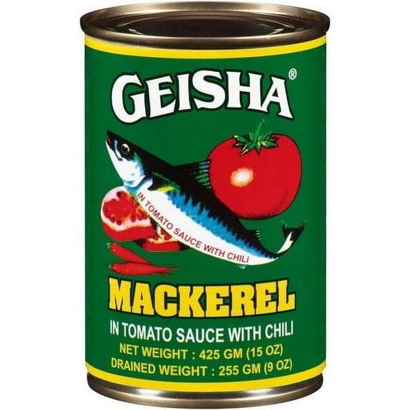 Geisha Mackerel in Tomato Sauce with Chili, 15 oz, in a Can