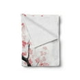 thumbnail image 2 of Cherry Blossom Soft Flannel Fleece Blanket, Dreamy Japanese Nature in Spring Theme Sakura Tree Branch Artwork, Cozy Plush for Indoor and Outdoor Use, 50" x 60", Dark Coral and Black, by Ambesonne, 2 of 5