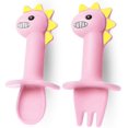 thumbnail image 3 of 3Pcs Silicone Baby Dinnerware Set Kids Utensils Dinner Plate Spoon And Fork Set Baby Toddler Feeding Training Utensils, 3 of 4
