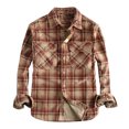 thumbnail image 2 of ZRGHAOYLQ Mens Corduroy Plaid Shirts Big and Tall Button Down Jacket Lapel Collar Two Pockets Long Sleeve Shirt Jackets Classic Plaid Cotton Shirts, 2 of 3