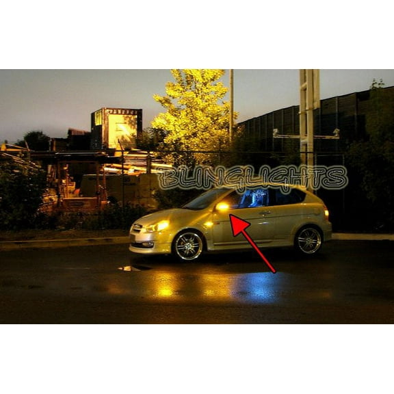 For The 2006 2007 2008 2009 2010 2011 Hyundai Accent LED Side Mirrors Turnsignals Lights Turn Signals Lamps