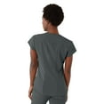 thumbnail image 5 of ave. Monroe Women's Two Pocket V-Neck Tunic Scrub Top in Charcoal, XS, 5 of 6