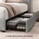 thumbnail image 3 of Bed frame with 4 storage drawers, upholstered platform bed frame, solid wood slats support, no need for box spring platform bed My Lux Decor Round, 3 of 8