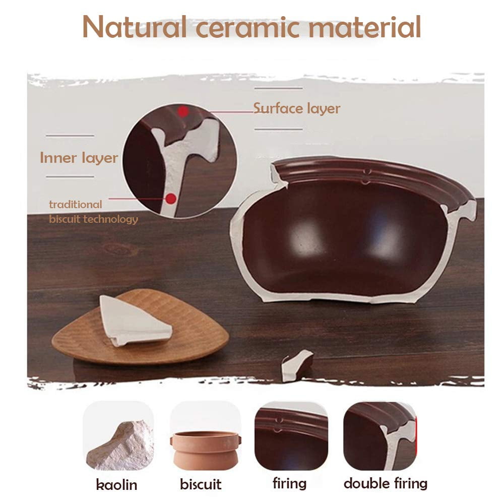 TIANJI Electric Claypot Crock Pot Stew Pot Rice Cooker Ceramic Soup Porridge Maker 3L,24h Pre-set